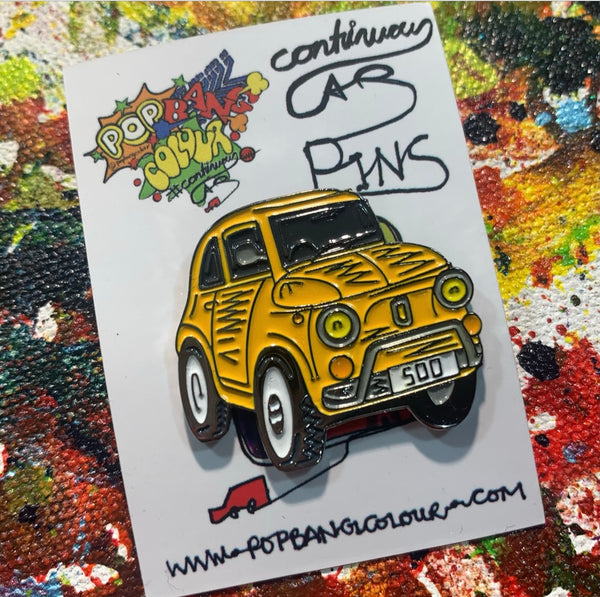 Fiat 500 Limited edition yellow enamel pin badge - | 1 only remaining