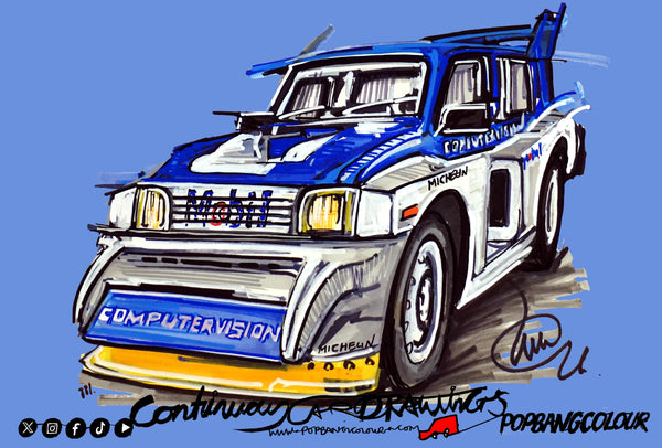 MG Metro 6R4 Computervision | #ContinuousCar metal print | 30cm x 20cm