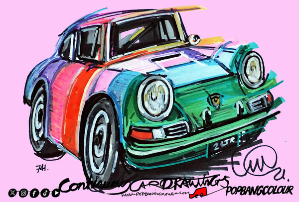 Porsche Paul Smith | #ContinuousCar metal print | 30cm x 20cm