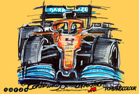 McLaren F1 Lando Norris 2022 | #ContinuousCar metal print | 30cm x 20cm
