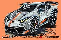 Lamborghini Huracan white | #ContinuousCar metal print | 30cm x 20cm