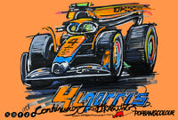 McLaren F1 Lando Norris | #ContinuousCar metal print | 30cm x 20cm