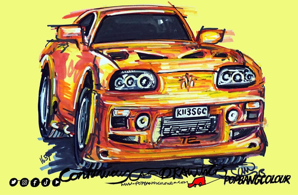 Toyota Supra F & F #ContinuousCar metal print | 30cm x 20cm