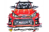 Toyota GR Yaris | #ContinuousCar metal print |30cm x 20cm