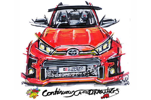 Toyota GR Yaris | #ContinuousCar metal print |30cm x 20cm