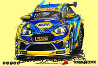 Ford Focus BTCC Napa Racing | #ContinuousCar metal print | 30cm x 20cmr