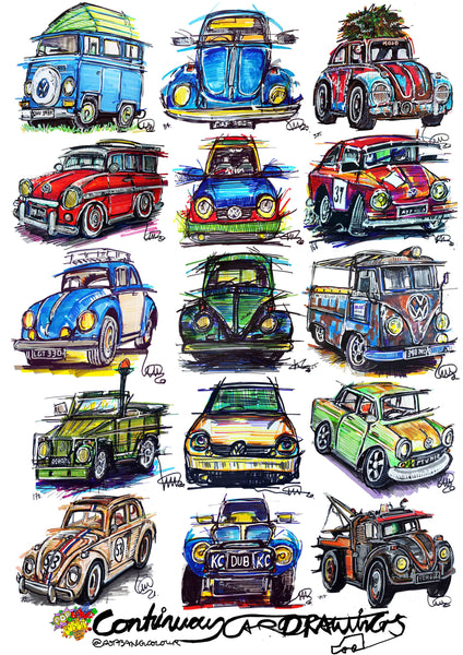#ContinuousCar poster print collection | Classic Volkswagen