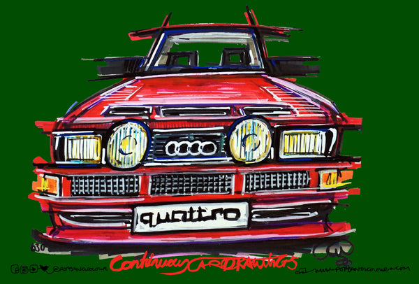 Audi Quattro | #ContinuousCar metal print | 30cm x 20cm
