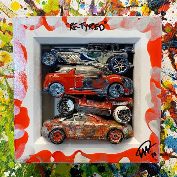 Small PopBangColour 'Re-Tyred' | Red car Scrapyard | BATCH 2 - POPBANGCOLOUR Shop