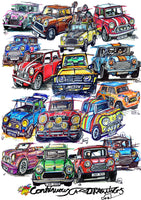 #ContinuousCar poster print collection | Classic Mini