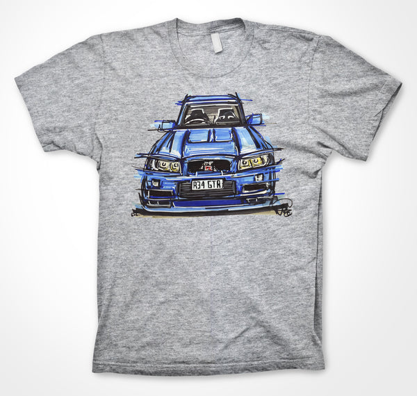 Nissan Skyline R34 GT R ContinuousCar Unisex T shirt The POPBANGCOLOUR Shop