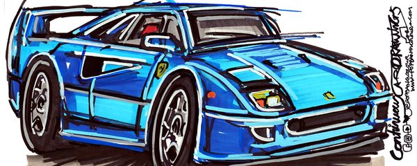 Ferrari F40 BLU | #ContinuousCar |  Mug