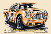 Aston Martin DB5 Racecar| #ContinuousCar metal print |30cm x 20cm