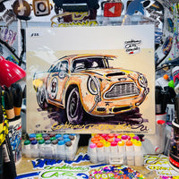 Aston Martin DB5 Racecar| #ContinuousCar metal print |30cm x 20cm