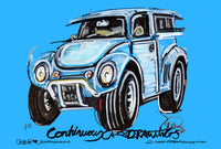 Volkswagen Blue Beetle | #ContinuousCar metal print | 30cm x 20cm