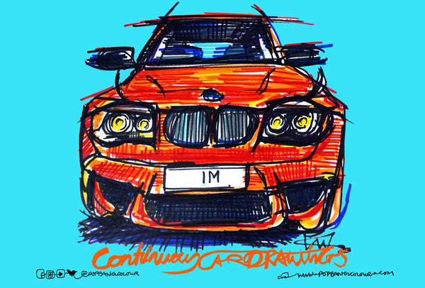 BMW 1M | #ContinuousCar metal print | 30cm x 20cm