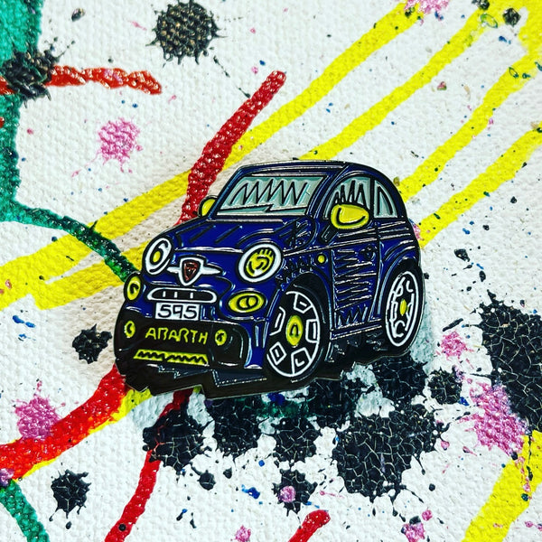 Abarth 595 Blue- Limited edition enamel pin badge - | 25 only
