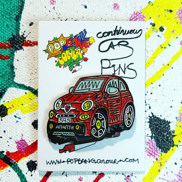 Abarth 595 Red - Limited edition enamel pin badge - | 14 only remaining
