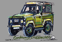 Land Rover Defender 90 HUE edition | #ContinuousCar metal print | 30cm x 20cm