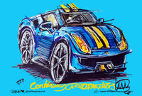 Ferrari 488 Pista | #ContinuousCar metal print | 30cm x 20cm