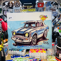 Ford Escort MK1 | #ContinuousCar metal print | 30cm x 20cm
