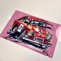 Volkswagen Rally Car - Bob Beales | #ContinuousCar metal print | 30cm x 20cm