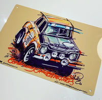 Ford Escort MK1 Rally Car | #ContinuousCar metal print | 30cm x 20cm