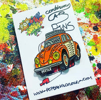 VW "Baloo the Beetle" orange enamel pin badge - |only 1 remaining