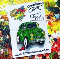 Limited edition green Fiat 500 enamel pin badge - | 19  only remaining