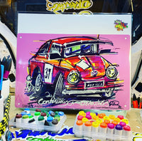 Volkswagen Rally Car - Bob Beales | #ContinuousCar metal print | 30cm x 20cm