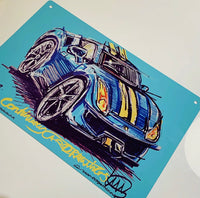 Ferrari 488 Pista | #ContinuousCar metal print | 30cm x 20cm