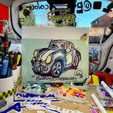 Porsche 356 | #ContinuousCar metal print | 30cm x 20cm