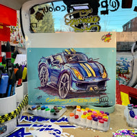 Ferrari 488 Pista | #ContinuousCar metal print | 30cm x 20cm
