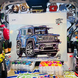 Jeep Renegade  | #ContinuousCar metal print | 30cm x 20cm