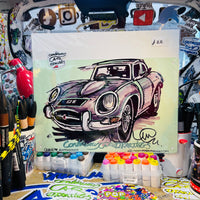 Jaguar E-TYPE Coupe | #ContinuousCar metal print | 30cm x 20cm