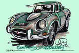 Jaguar E-TYPE Coupe | #ContinuousCar metal print | 30cm x 20cm