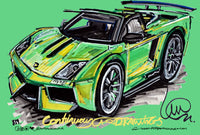 Lamborghini Gallardo | #ContinuousCar metal print | 30cm x 20cm