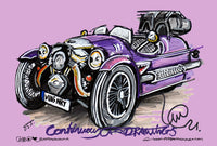 Morgan 3 Wheeler | #ContinuousCar metal print | 30cm x 20cm
