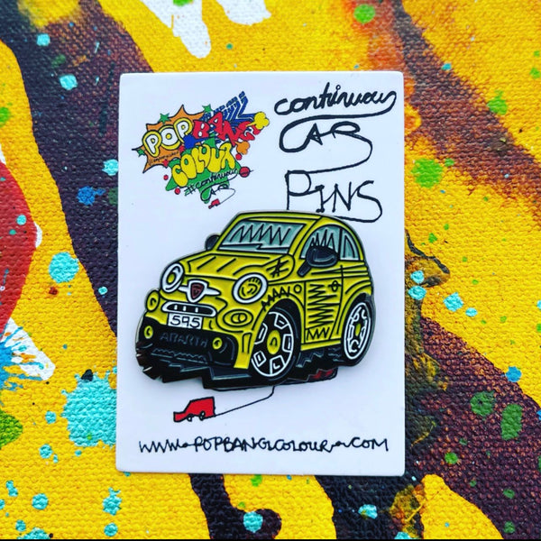 Abarth 595 Yellow - Limited edition enamel pin badge - | 16 only remaining