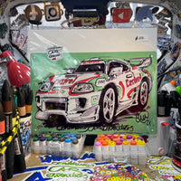 Toyota Supra Castrol | #ContinuousCar metal print |30cm x 20cm