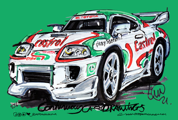 Toyota Supra Castrol | #ContinuousCar metal print |30cm x 20cm