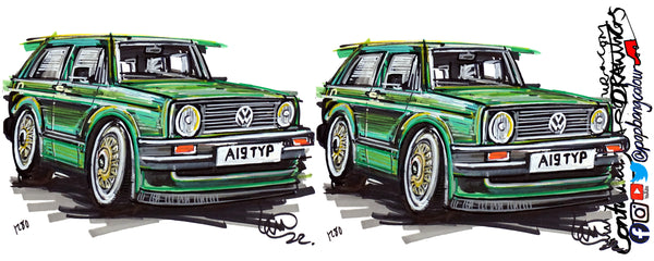 VW Volkswagen Golf (green) | #ContinuousCar |  Mug