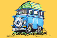 Volkswagen T2 Camper - VW Maxine | #ContinuousCar metal print | 30cm x 20cm